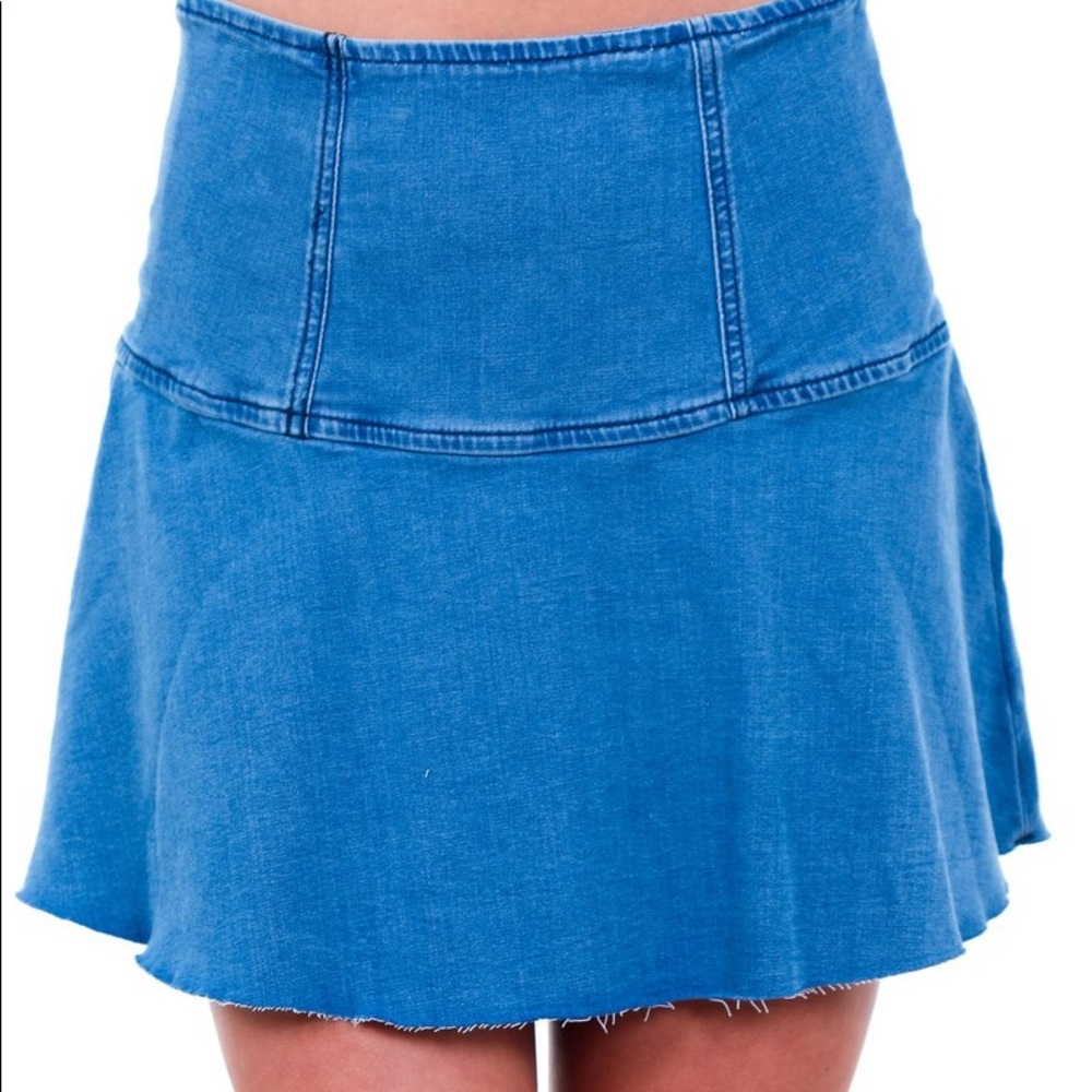 NWT Free People Deep Blue Pleated Skirt Size 6